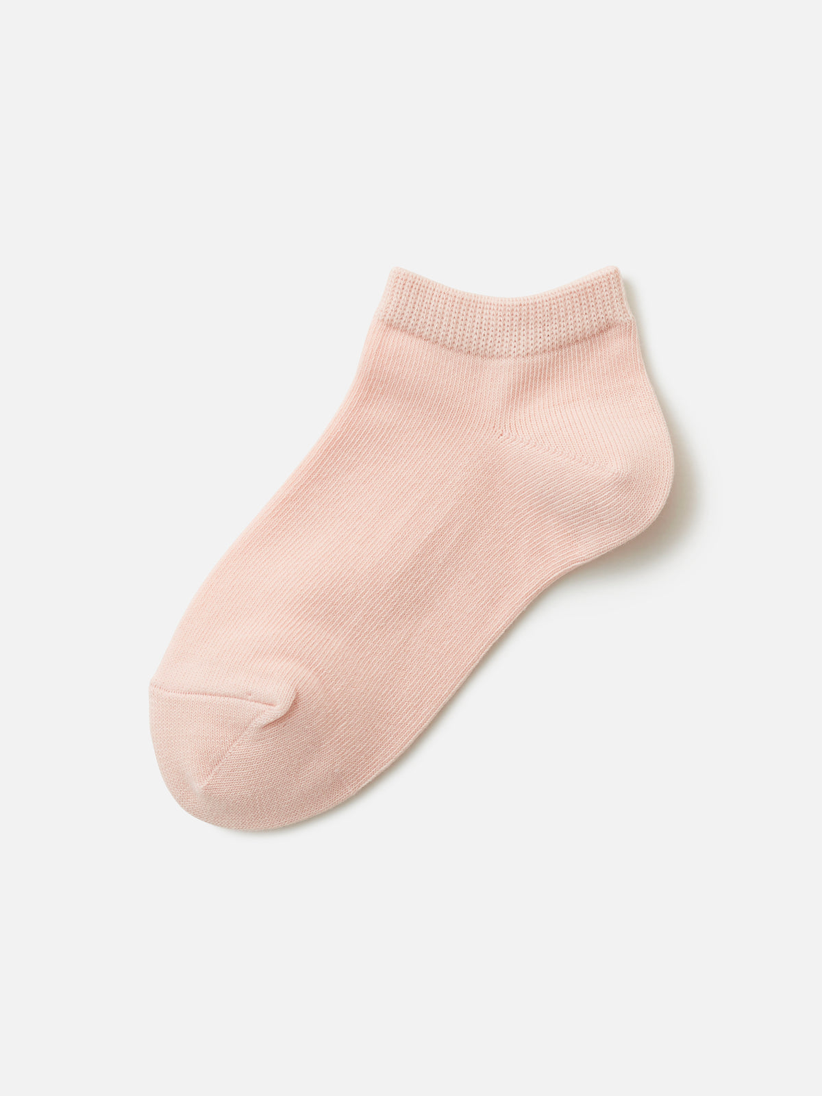 【キッズ】 表糸綿100％で毛玉が出来にくいスニーカー丈ソックス / 19-21cm - ピーチピンク