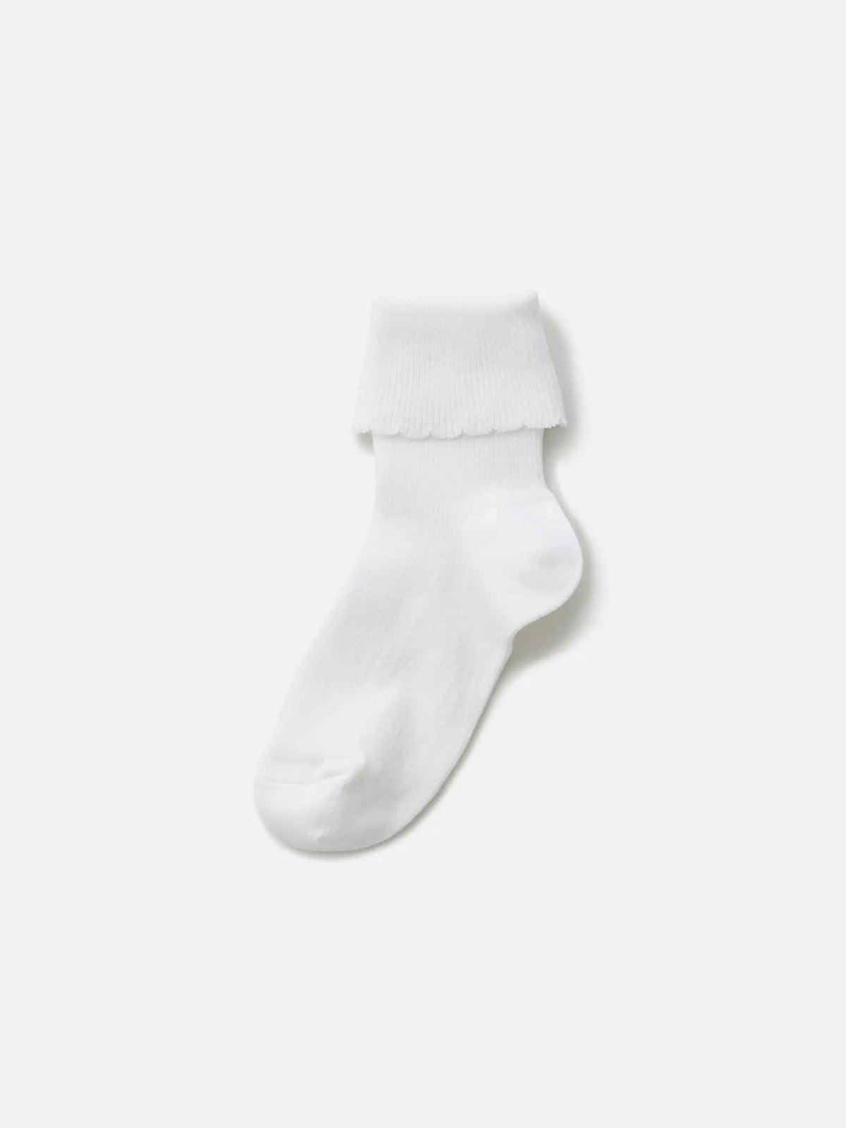 【キッズ】 綿折り返しピコフリルソックス / 19-21cm