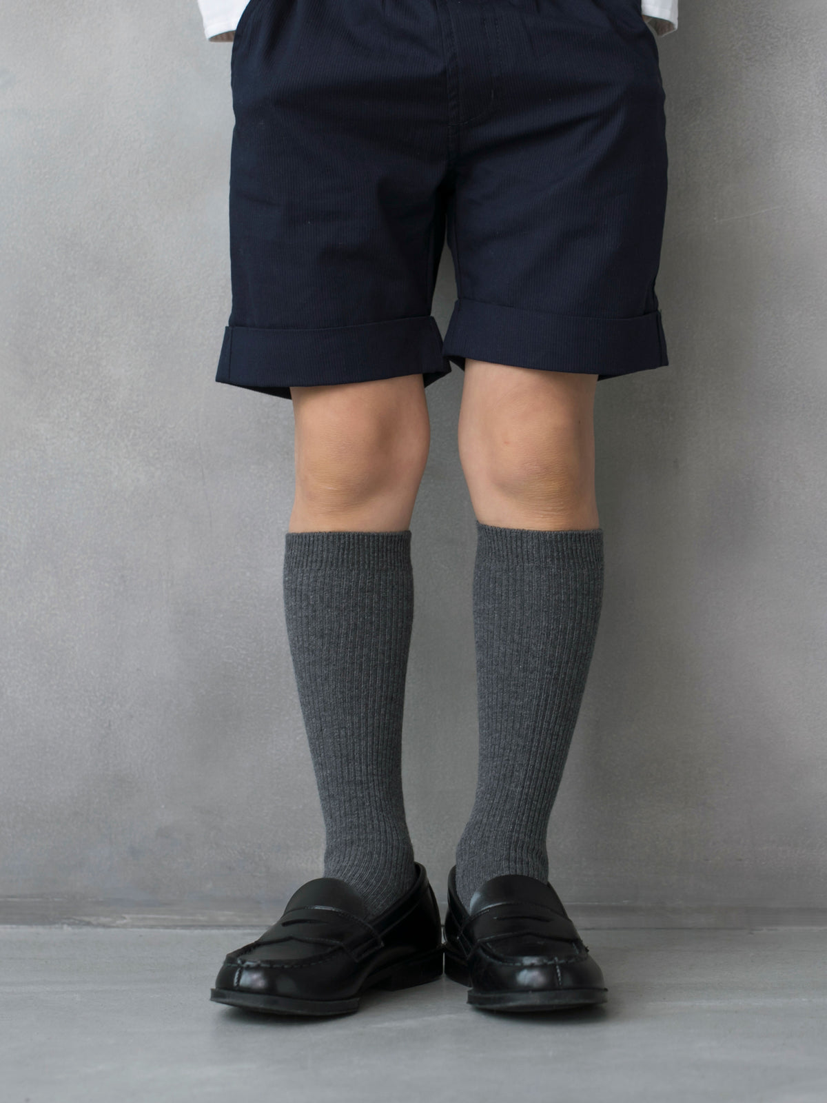 【キッズ】2×1リブハイソックス / 16-18cm