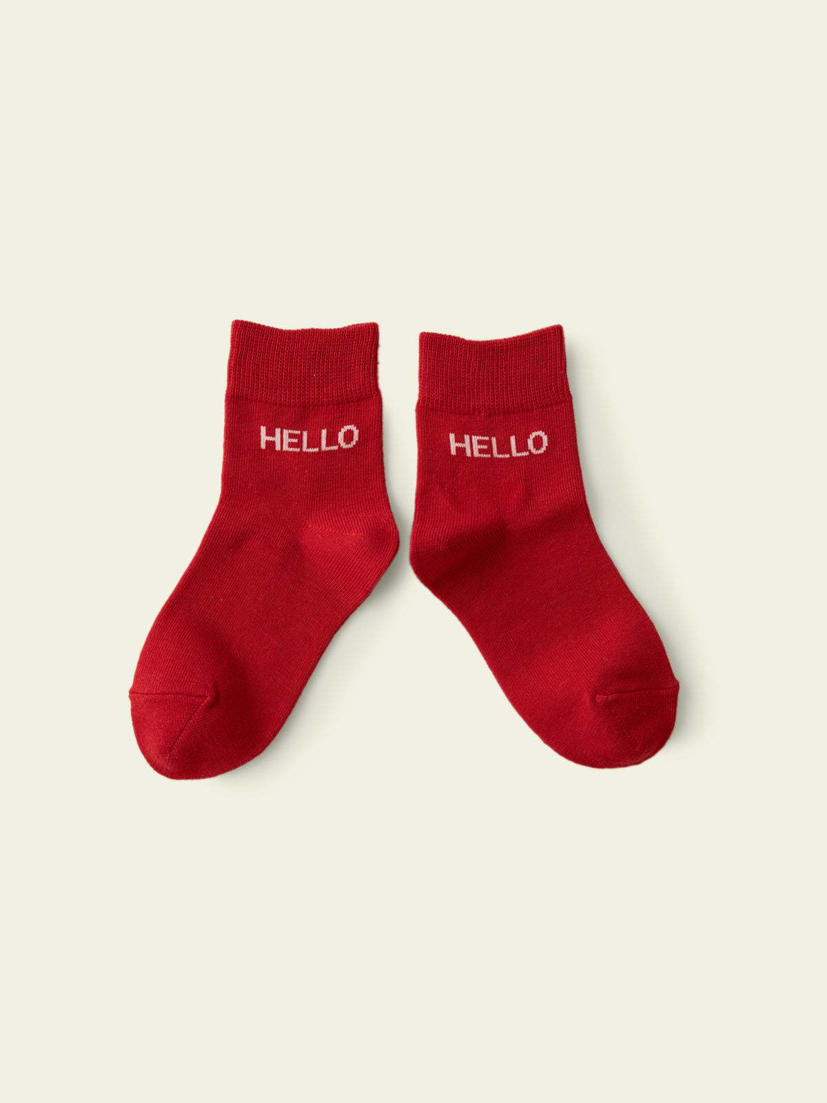【3足1,485円】キッズ いろいろロゴソックス / 16-18cm - アカ+HELLO