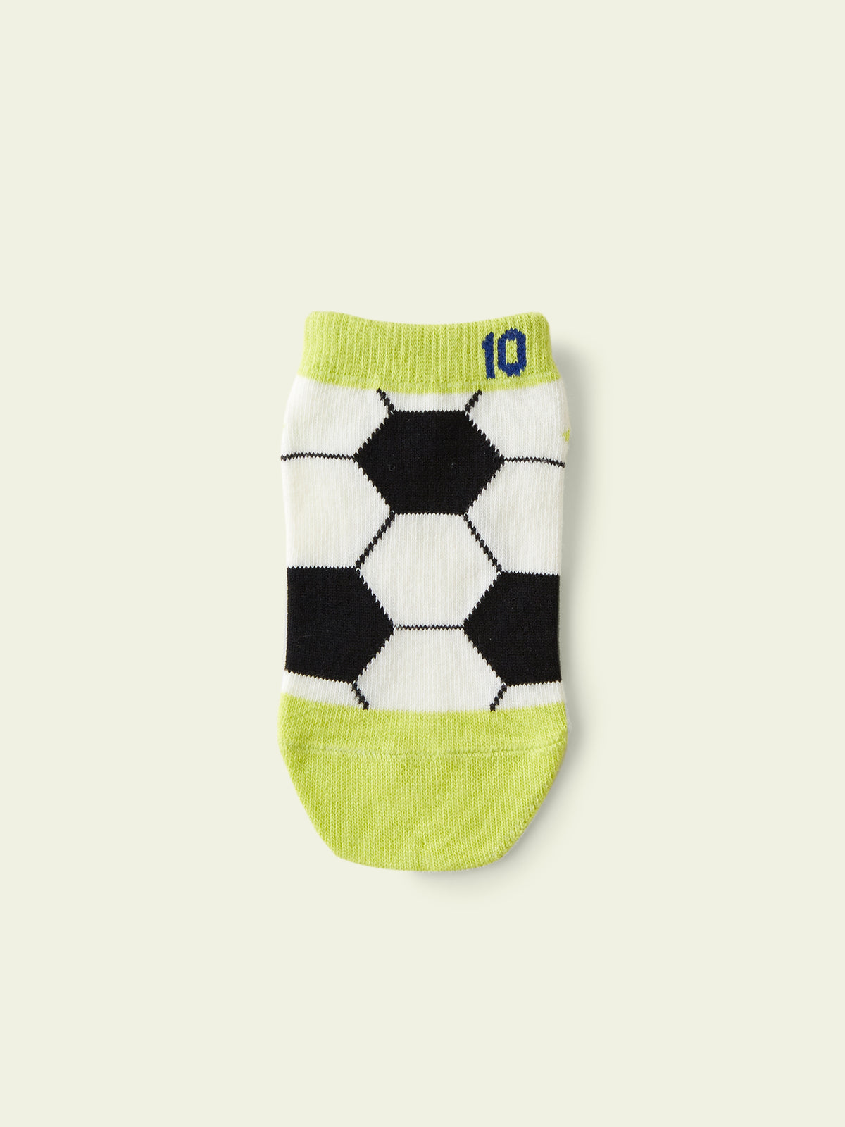 【3足1,485円】キッズ  サッカーボールスニーカー丈ソックス / 19-21cm - キミドリ