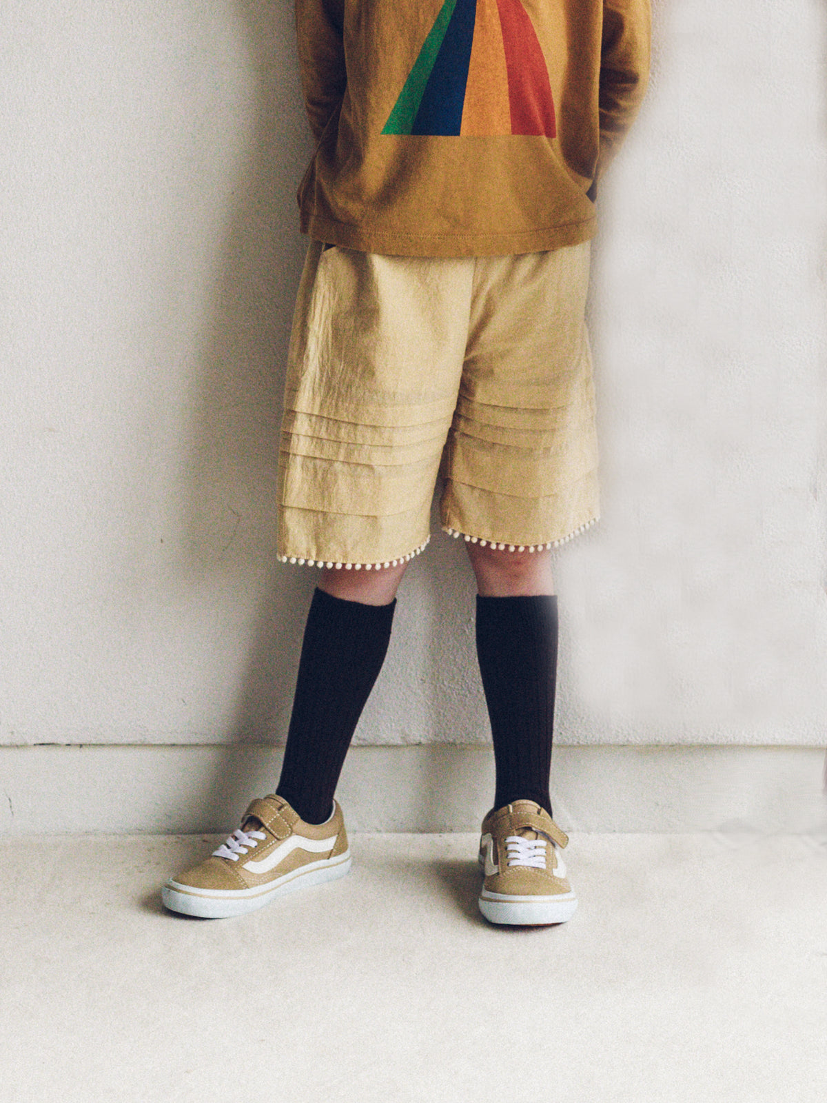 【キッズ】コットンリブハイソックス / 19-21cm - クロ