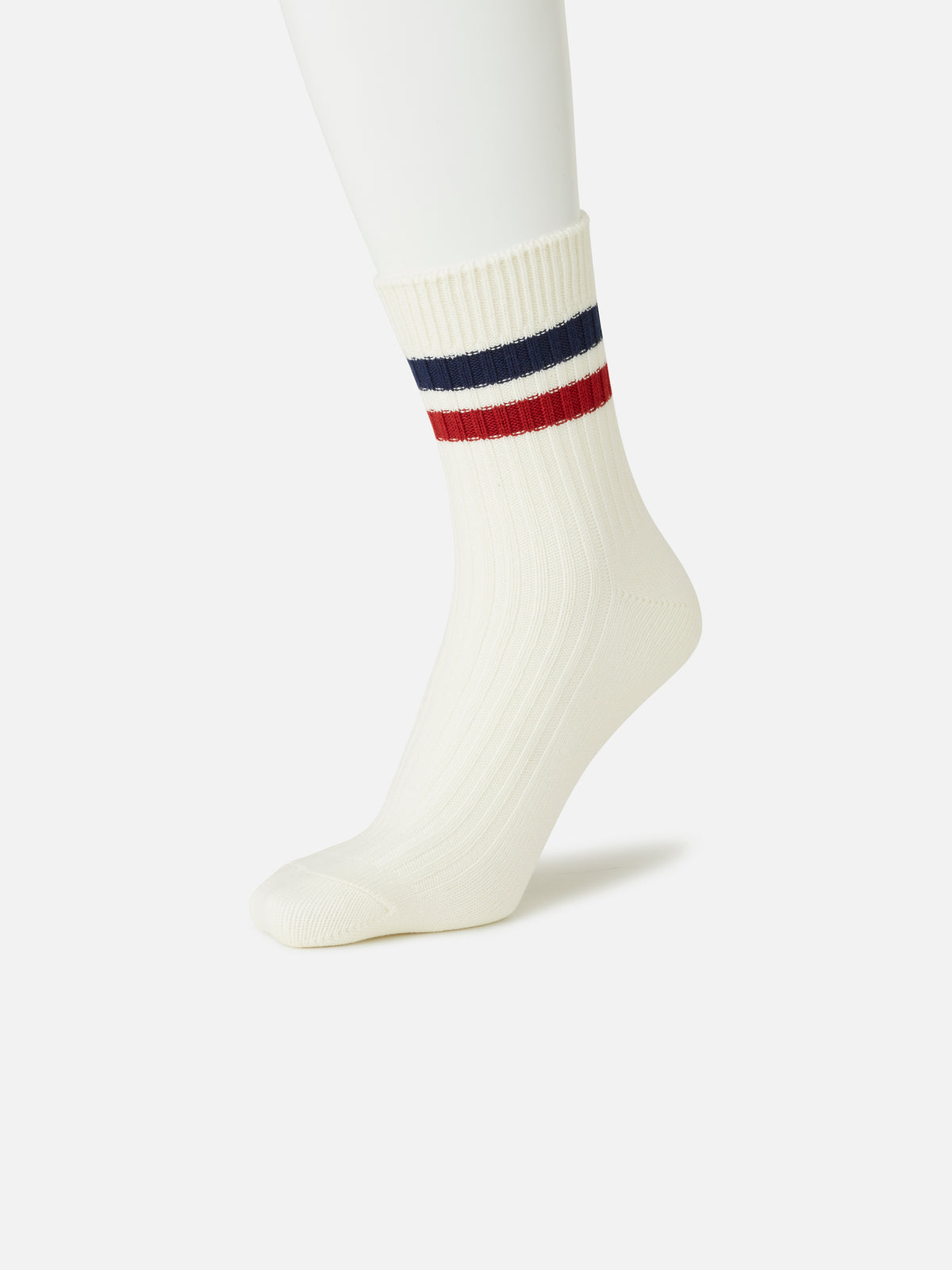 【Tabio MEN】綿混2本ラインショートソックス(27.0～29.0cm)