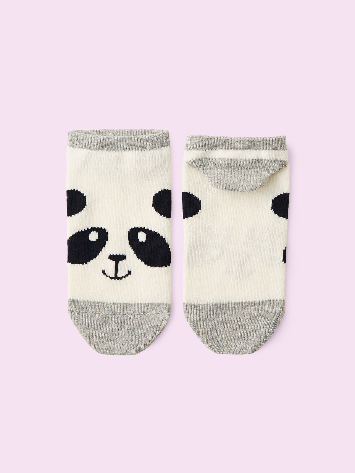 【3足1,485円】動物いろいろスニーカー丈ソックス - グレーモク+パンダ