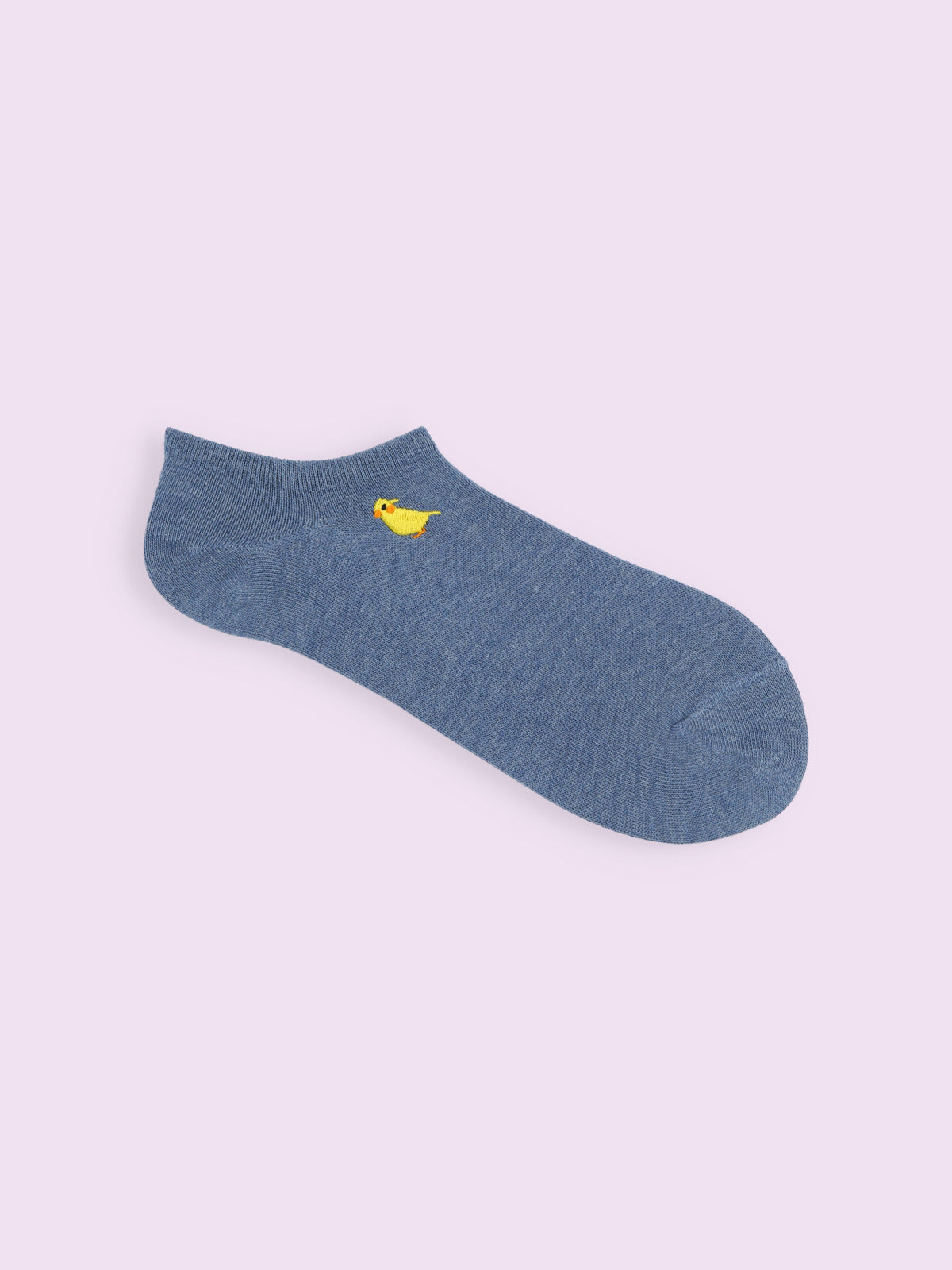 【3足1,485円】いろいろ刺繡スニーカー丈ソックス - インコ