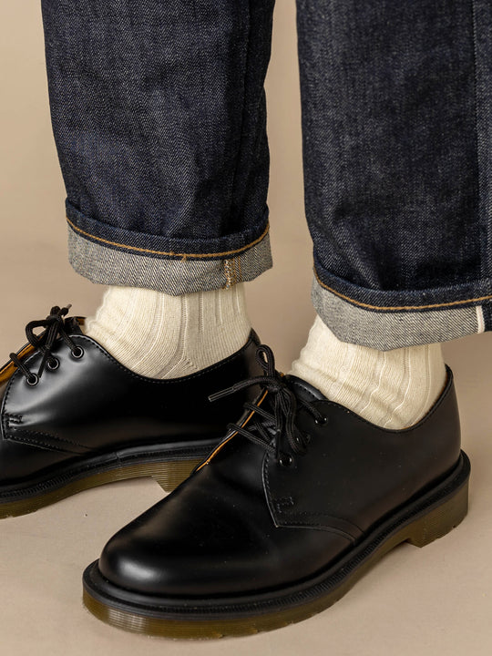 【Tabio MEN】WOOL太リブショートソックス（27.0～29.0cm）