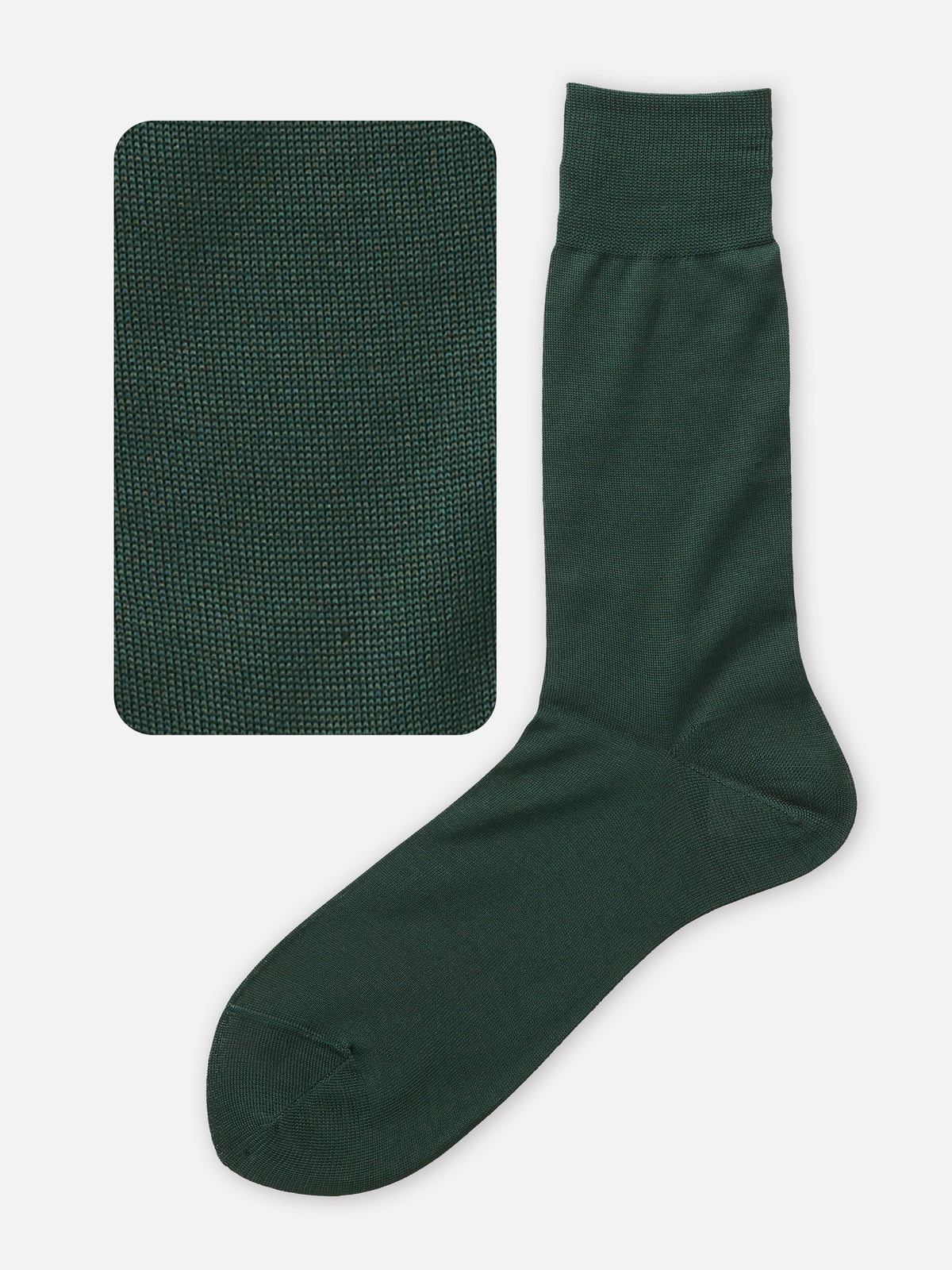 【Tabio MEN】表糸綿100％ベタソックス(25.0cm〜25.0cm) - ダークグリーン