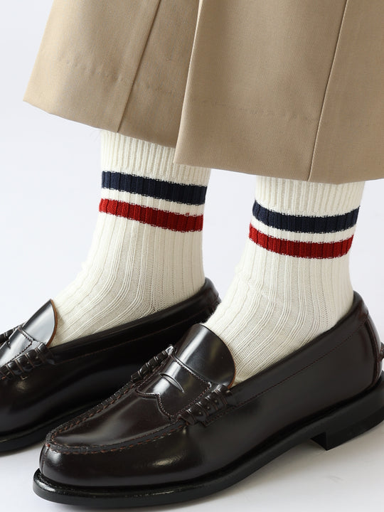 【Tabio MEN】2色ラインショートソックス