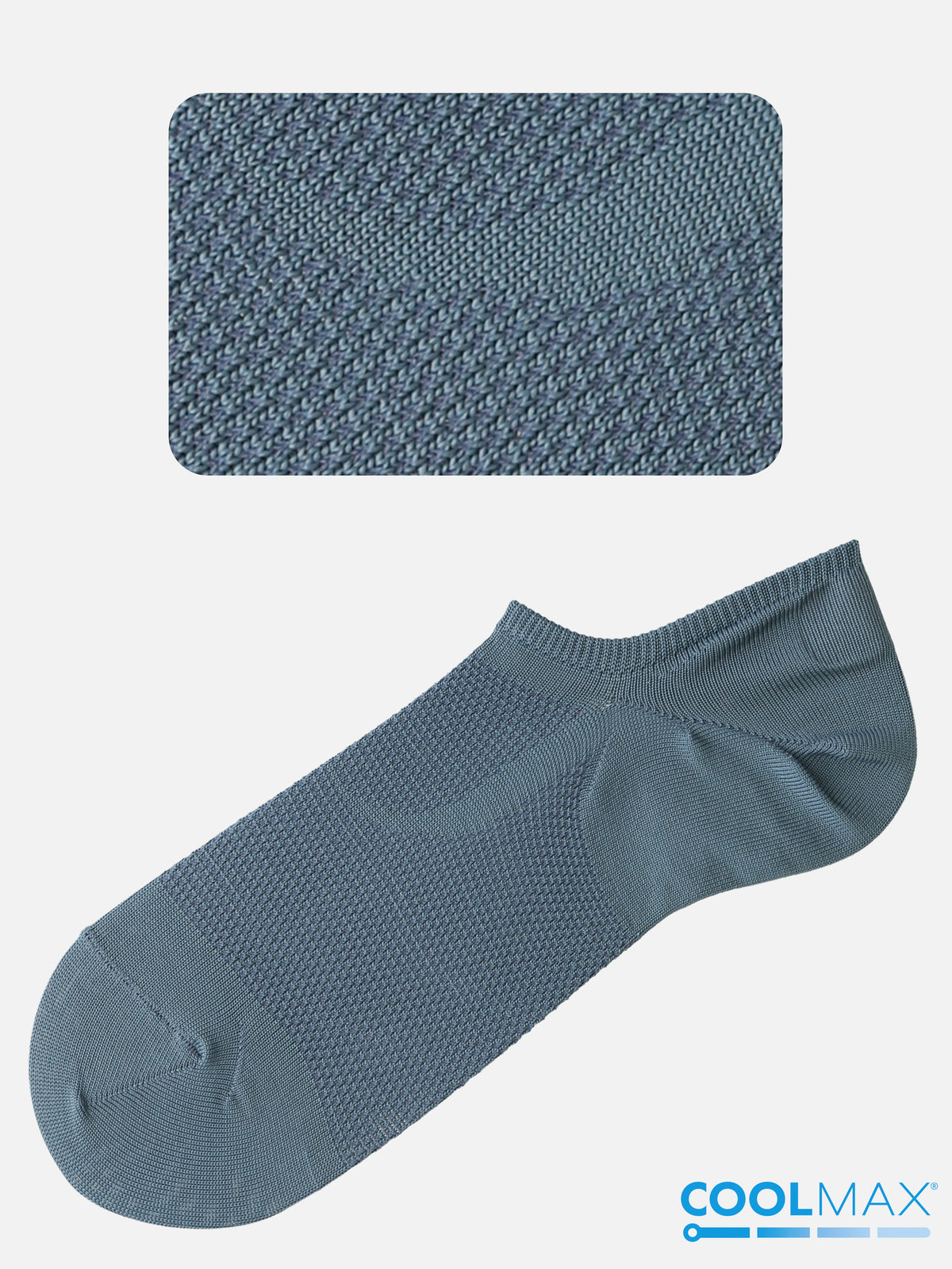 【Tabio MEN】GOODFOOT/消臭＋メッシュスニーカーINカバーソックス - スモークブルー