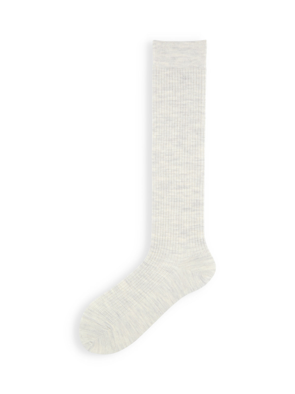 【毛混】PUREWOOLを楽しむ薄手ベーシックリブハイソックス - オートミール