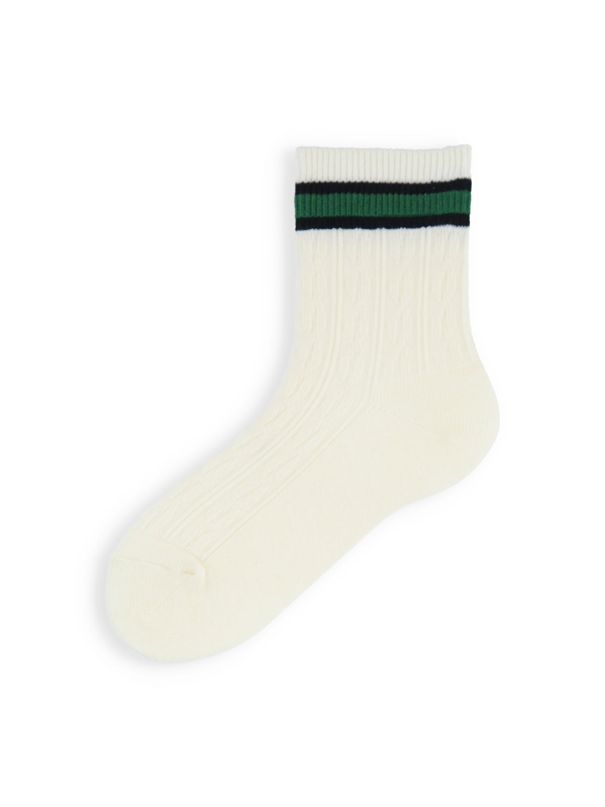 【3足1,485円】キッズ 縄柄サンドイッチラインロークルー / 16-18cm