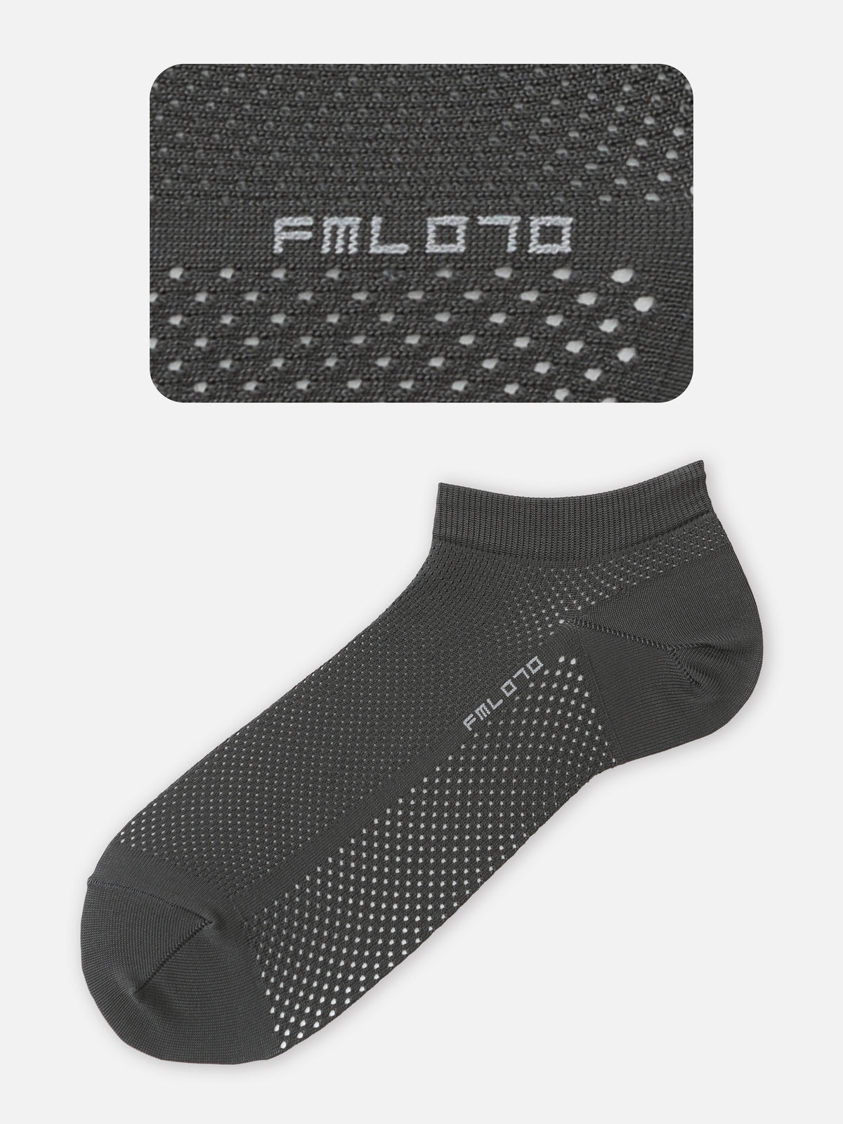【Tabio MEN】軽い・涼しい・吸水・速乾 足裏までメッシュスニーカー丈/FULL MESH - チャコールグレー