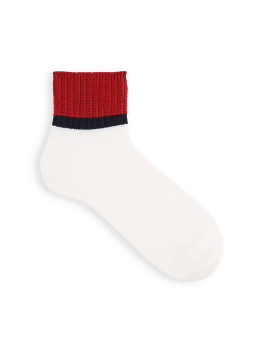 【Tabio MEN】サッカー応援  ハーフカラーラインショートソックス
