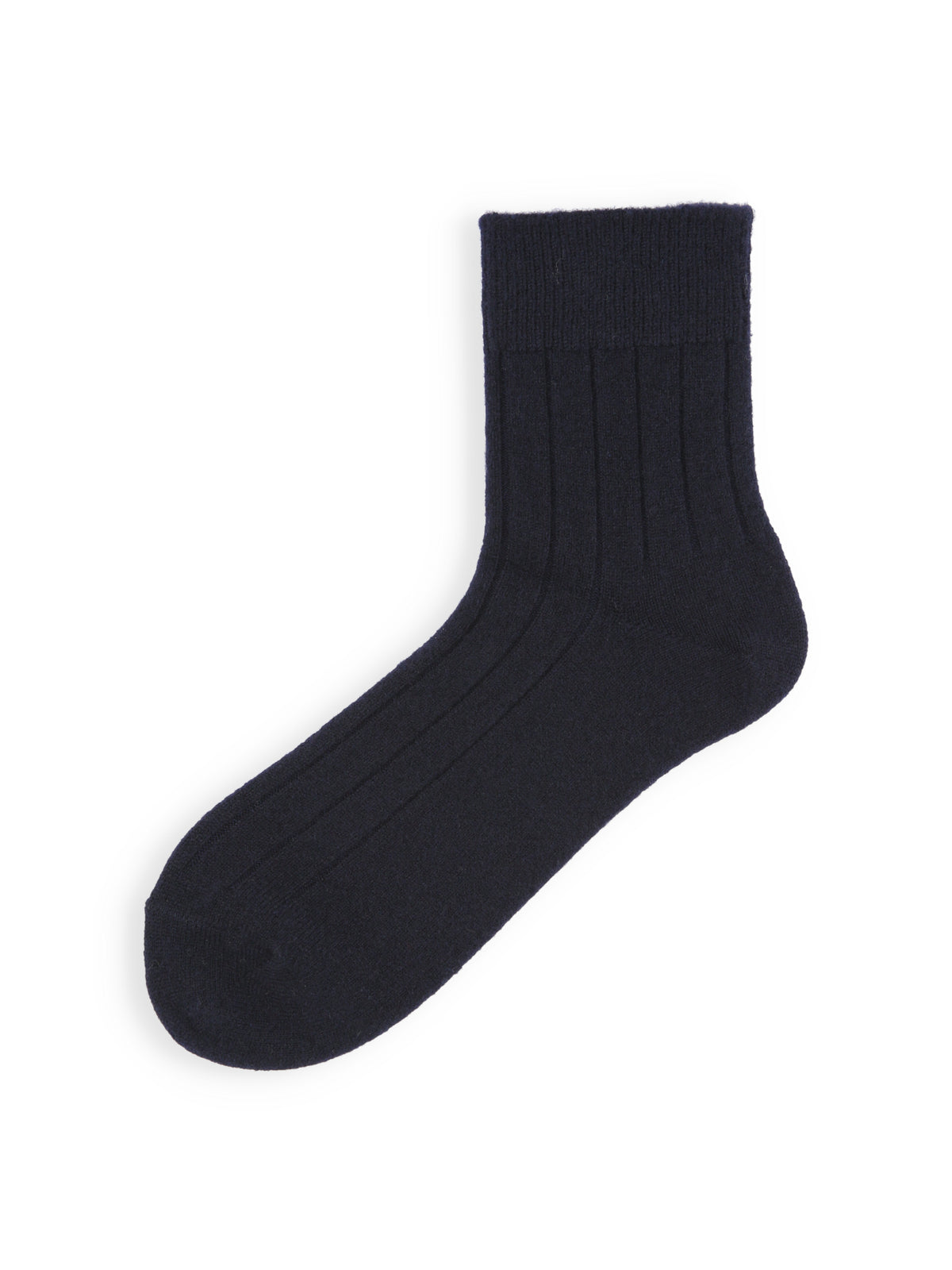 【Tabio MEN】PURE WOOLワイドリブショートソックス - コン+アカ