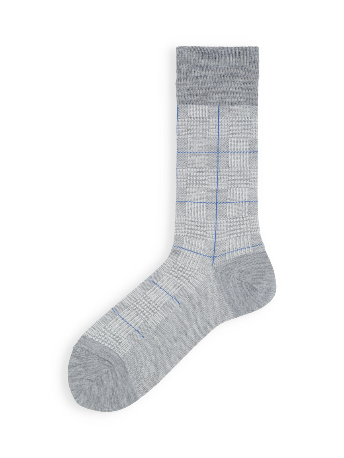 【Tabio MEN】WOOL MIX ポイントグレンチェックソックス - グレー