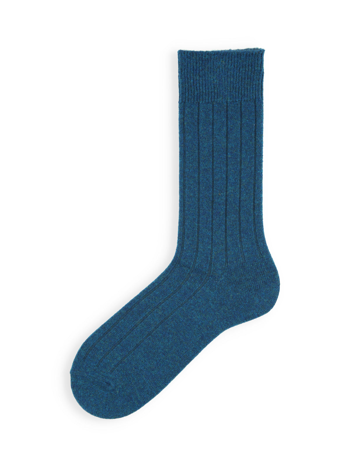 【Tabio MEN】PURE WOOLワイドリブソックス(25.0〜27.0cm) - ターコイズ