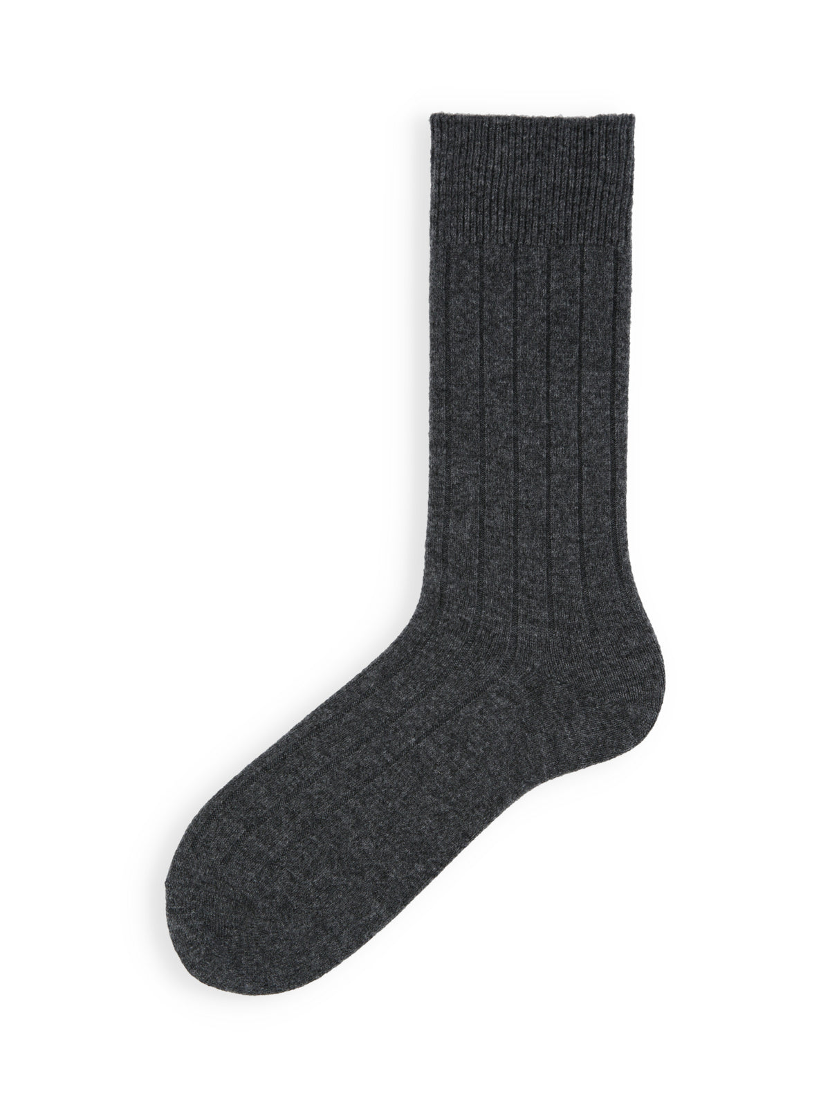 【Tabio MEN】PURE WOOLワイドリブソックス(27.0〜29.0cm) - チャコールモク