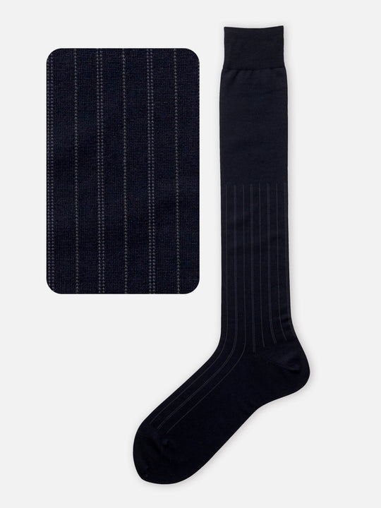 【Tabio MEN】【定番】チョークストライプロングホーズ
