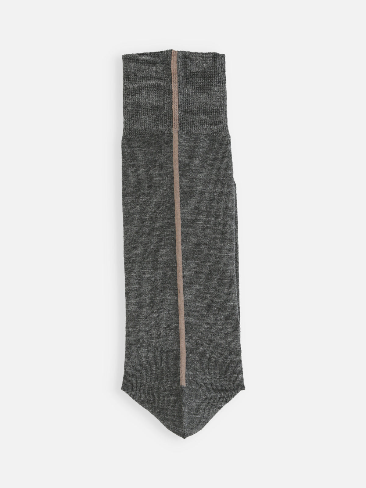 毛混バックシームソックス(25.0～27.0cm) - チャコールグレー