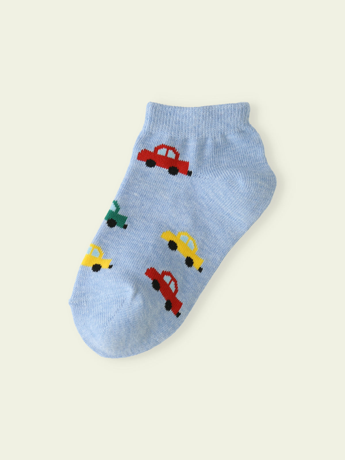 【3足1,485円】キッズ カラフルくるまスニーカー丈ソックス / 13-15cm - サックス