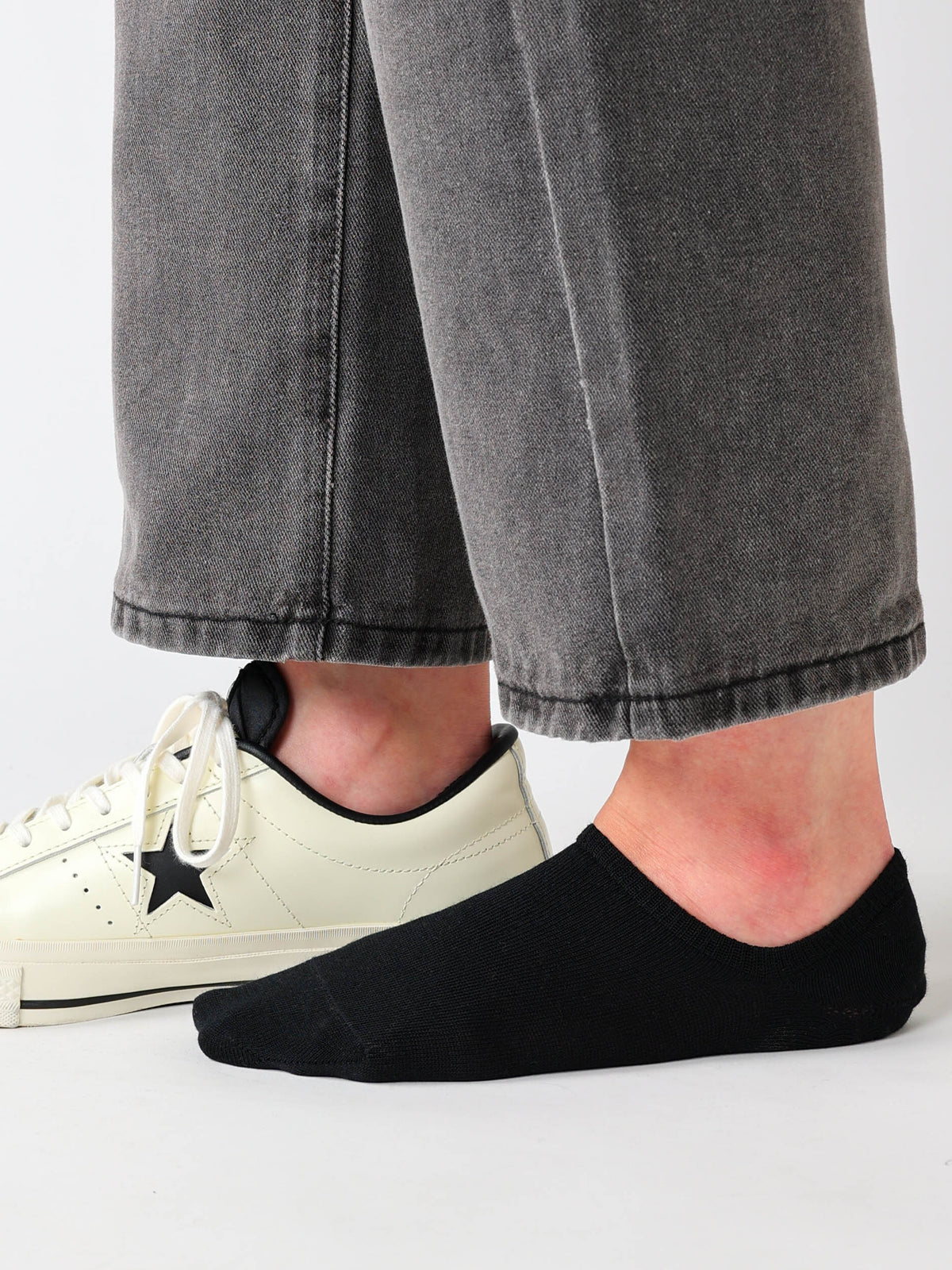 【Tabio MEN】定番・無地カバーソックス(27.0～29.0cm) - クロ