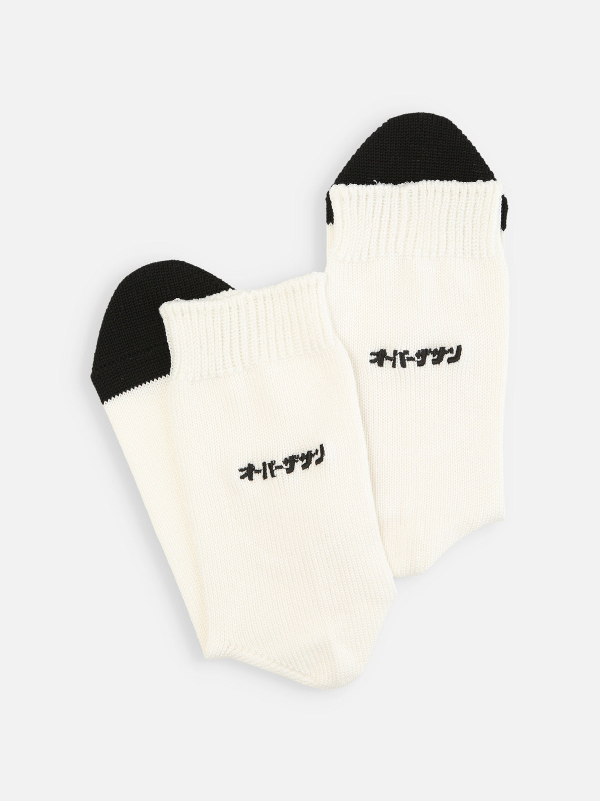 OVER THE SUN × Tabio カタカナロゴ刺繍ソックス(23.0～25.0cm) - オフホワイト