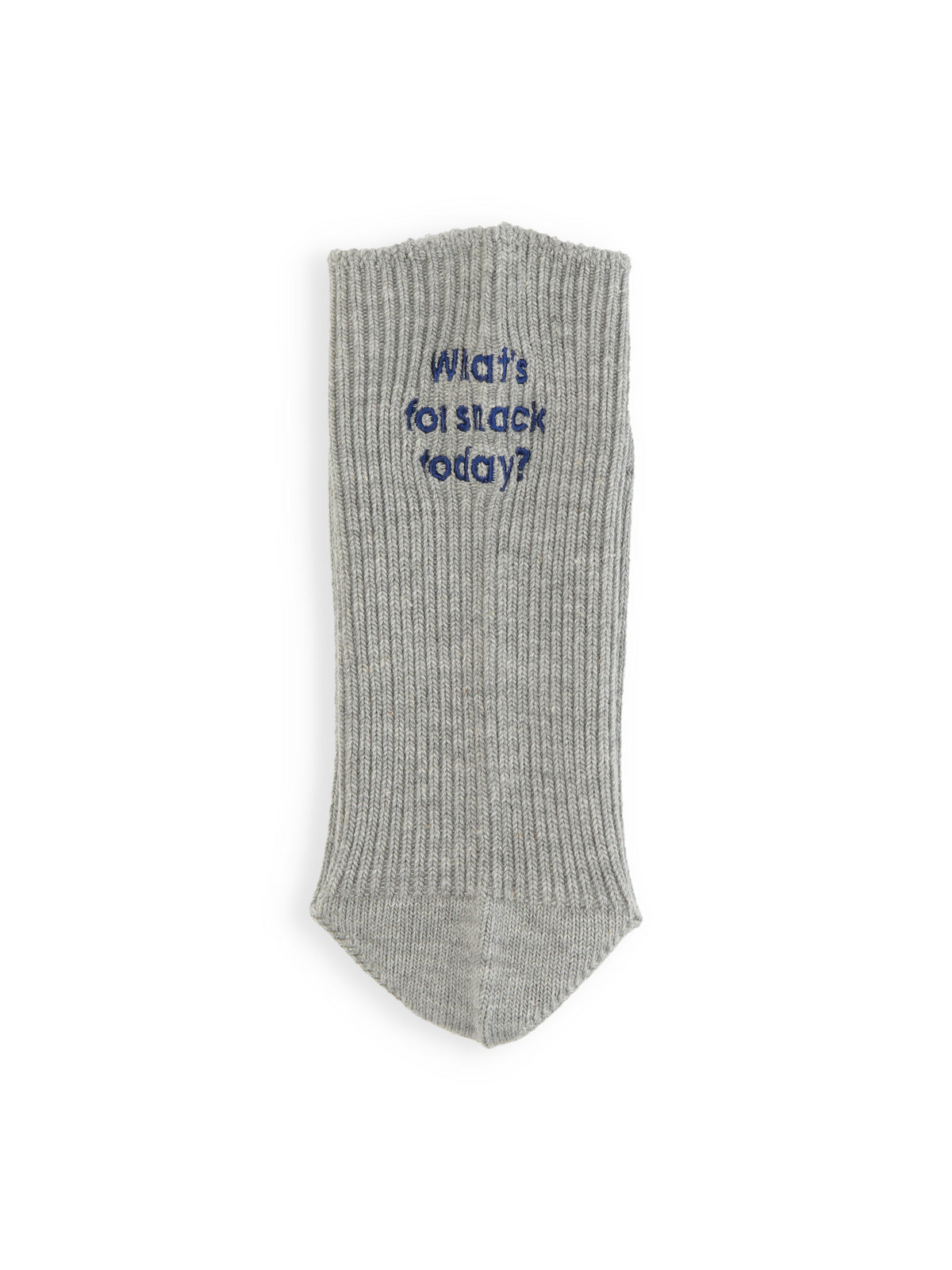 メッセージ刺繍ソックス - グレーモク(What's)