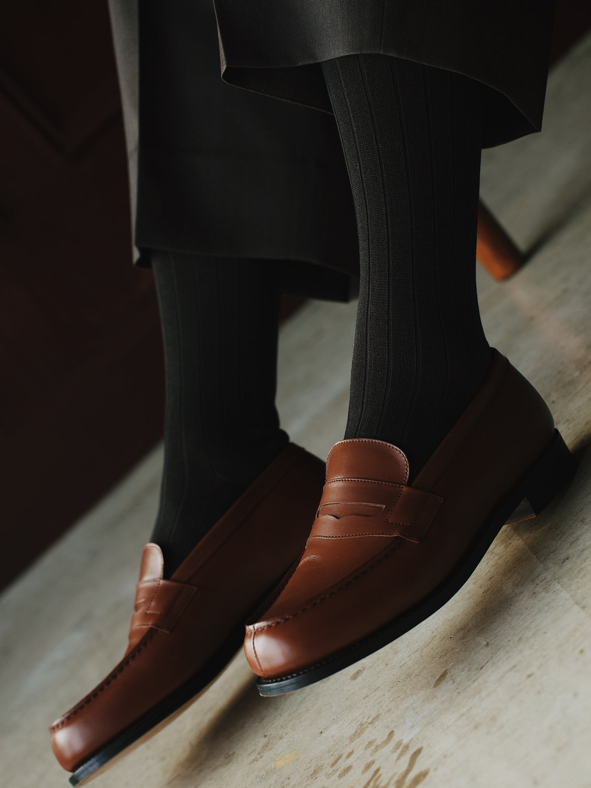 【Tabio MEN】【ベストセラー】 9×2リブソックス - チャコール