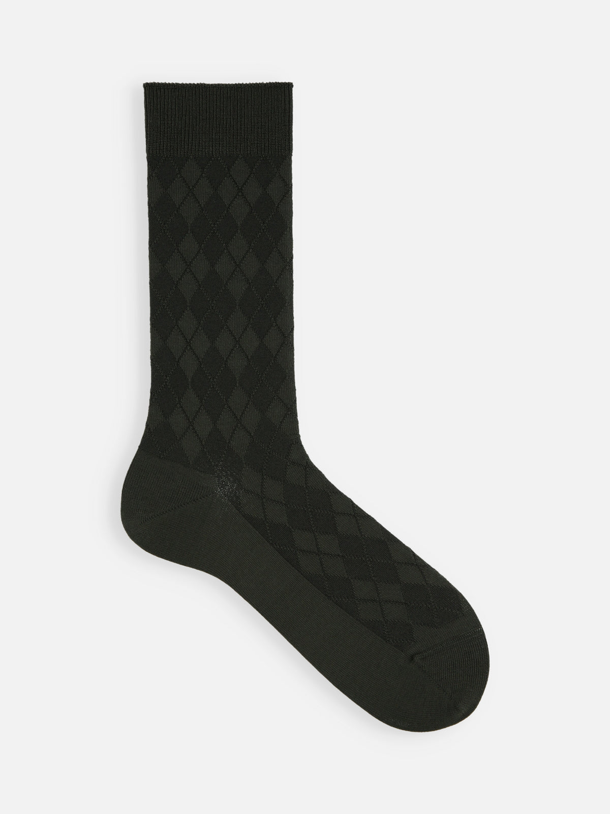 【Tabio MEN】NEWリンクス総ダイヤレギュラー丈ソックス(27.0～29.0cm) - ダークオリーブ