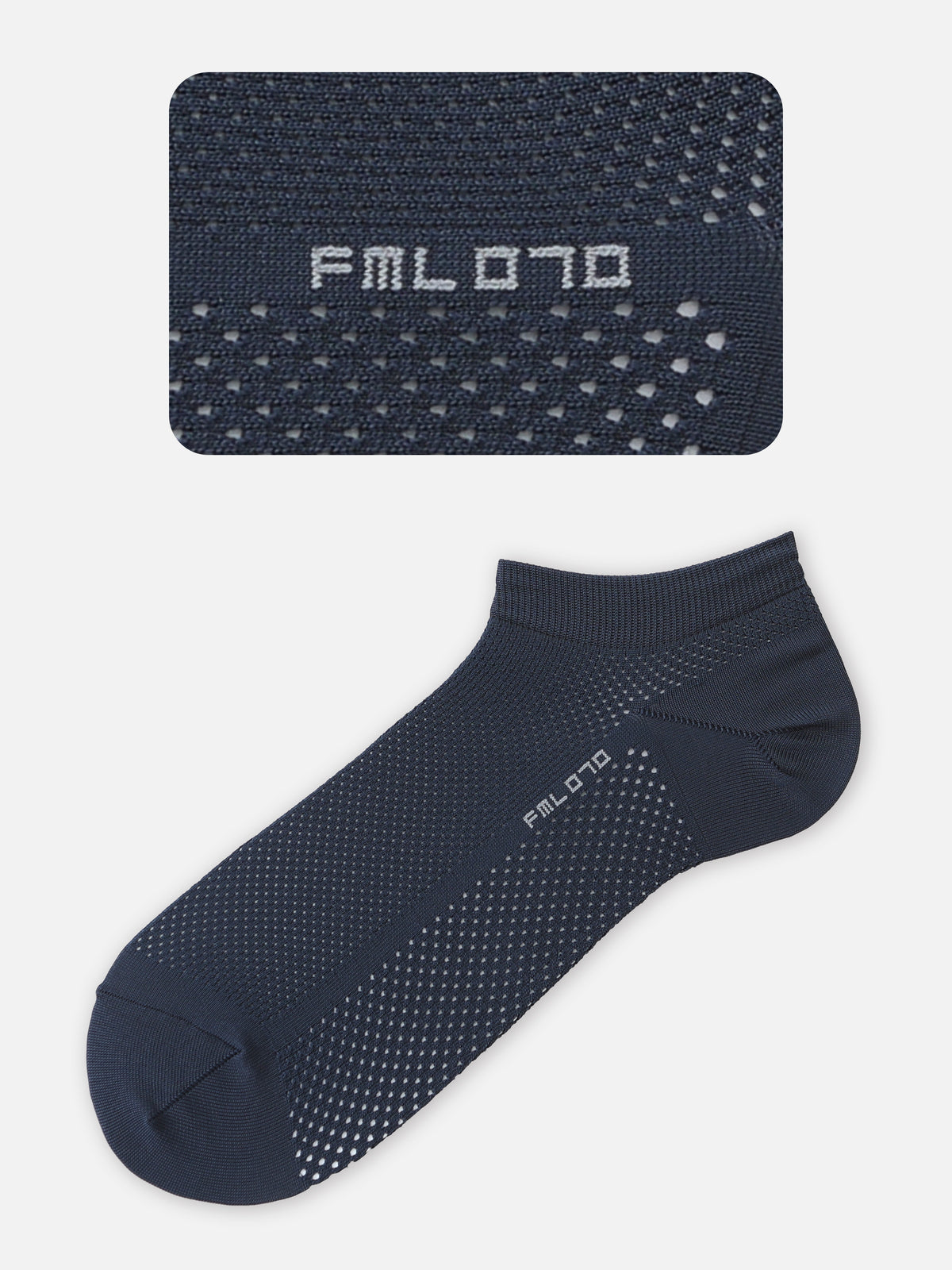 【Tabio MEN】軽い・涼しい・吸水・速乾 足裏までメッシュスニーカー丈/FULL MESH - ネイビー