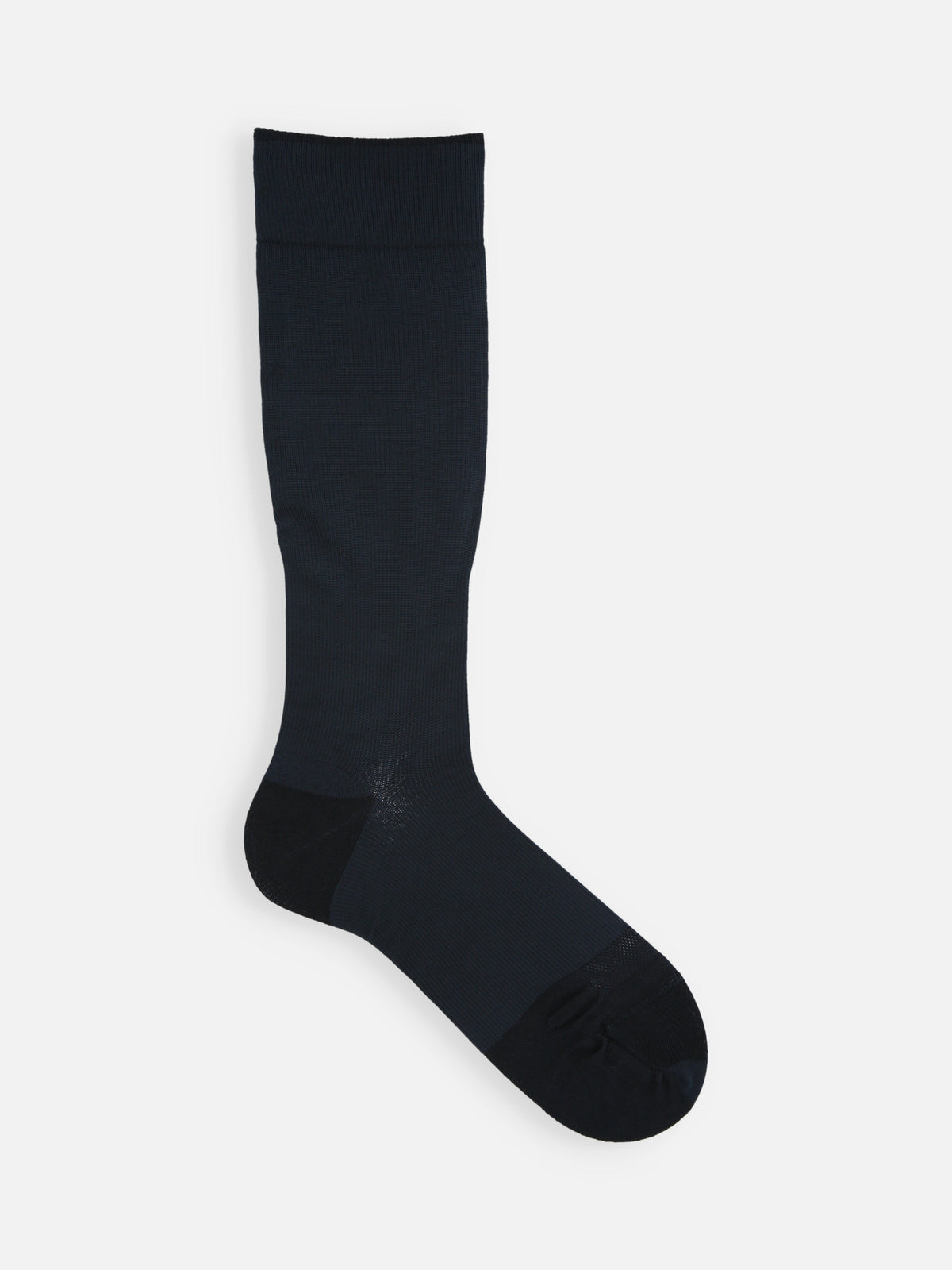【Tabio MEN】ちょうどいいソフト着圧のノンパイルハイソックス / 23.0-25.0cm - ブラックネイビー