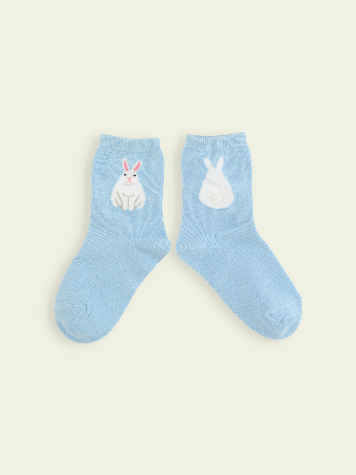 【3足1,485円】キッズ うさぎしっぽショートソックス / 19-21cm - サックス